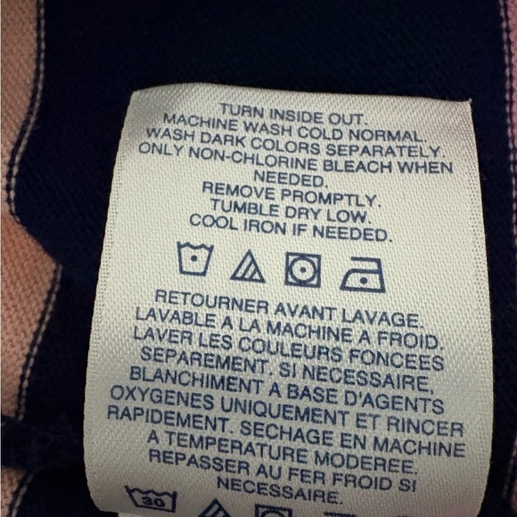 Lands' End Dress Womens Striped Boat Neck 3/4 Sleeve Pink Navy Small Cotton EUC - Picture 6 of 9